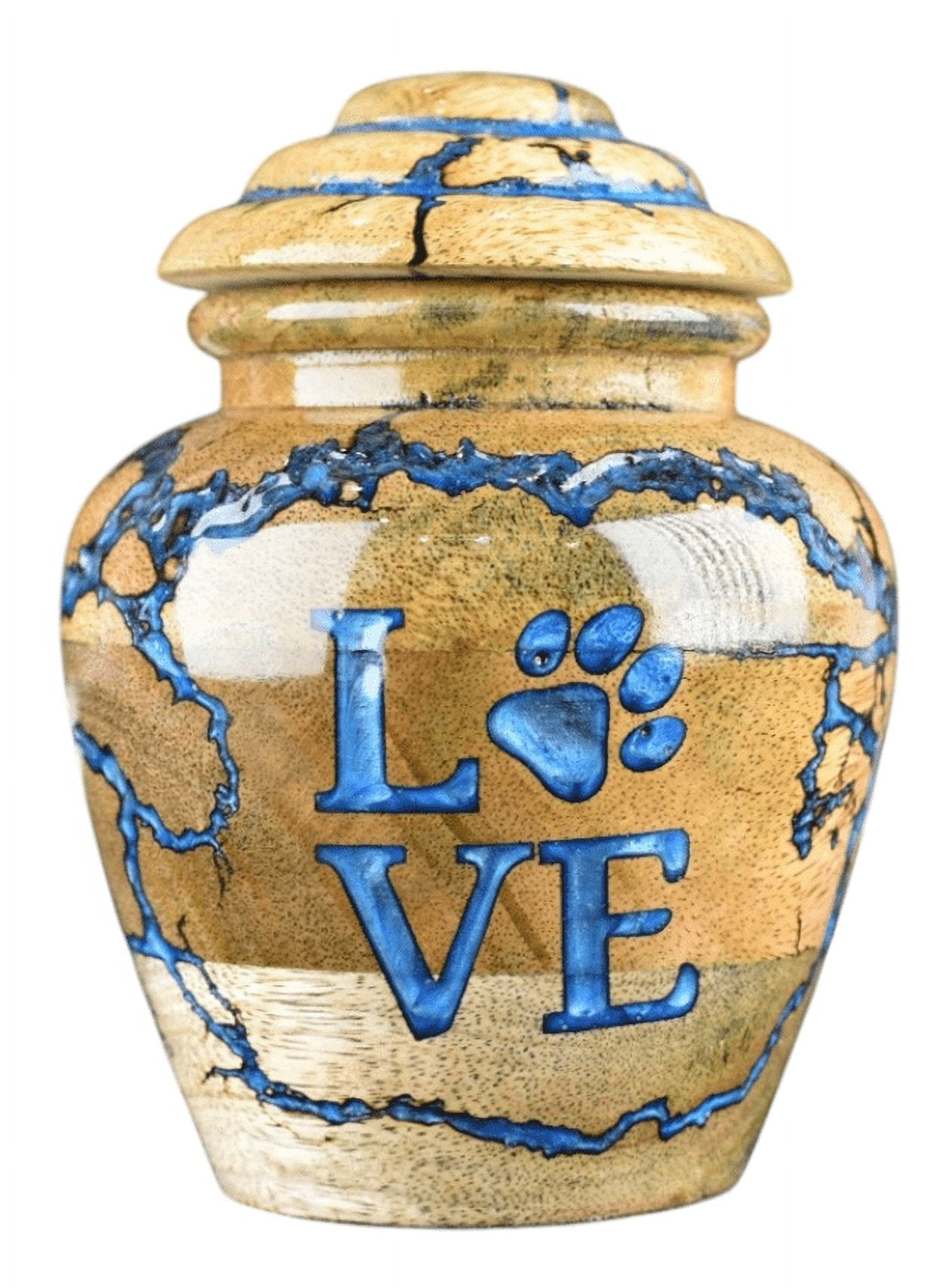 Wooden Cremation Urn For Pets Ashes - Resin Urn Box For Dog Ashes Urn For Cats Ashes Urn - Handmade