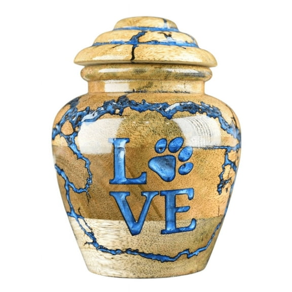 Wooden Cremation Urn For Pets Ashes - Resin Urn Box For Dog Ashes Urn For Cats Ashes Urn - Handmade