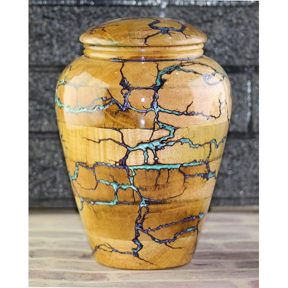 Wooden Cremation Urn for Human Ashes Male/Female, Resin Cremation Adult Funeral Urn Box, Personalized Urn for Mom Ashes, Custom Urn for Pet Ashes (Medium (190 Cubic/inch))