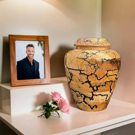 Wooden Cremation Urn for Human Ashes Handcrafted Urn for Adult Men & Women Memorial Urn for Ashes Decorative Burial & Funeral Urn