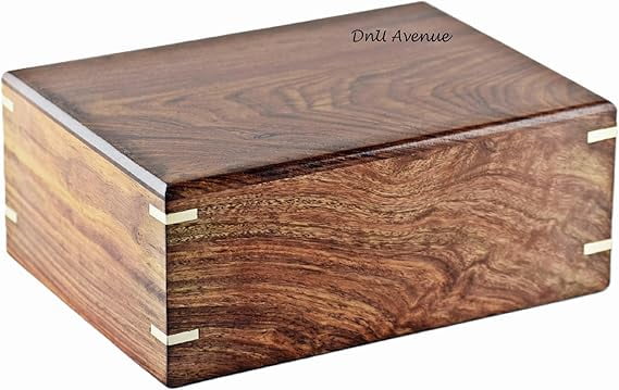 Wooden Cremation Urns for Human Ashes Adult Eco-Friendly Funeral Cremation Urn for Pets Sustainable Memorial Ash Box Decorative Urn Box Keepsake with Premium Wood Hold upto 160Cu/In (Large 9.5x7x4")