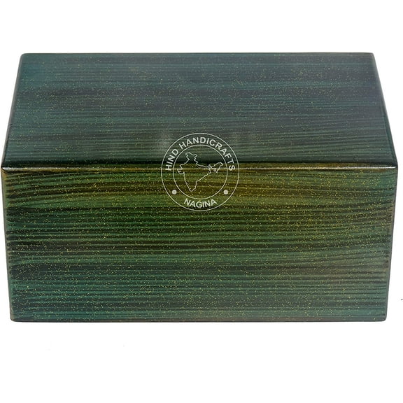 Wooden Cremation Urns for Human Ashes Adult Large, Burial Urns for Columbarium, Rosewood Wooden Box Funeral Urns for Human Ashes (9" x 5.5" x 4.5" - 180 Cu/in or lb, Dark Green)