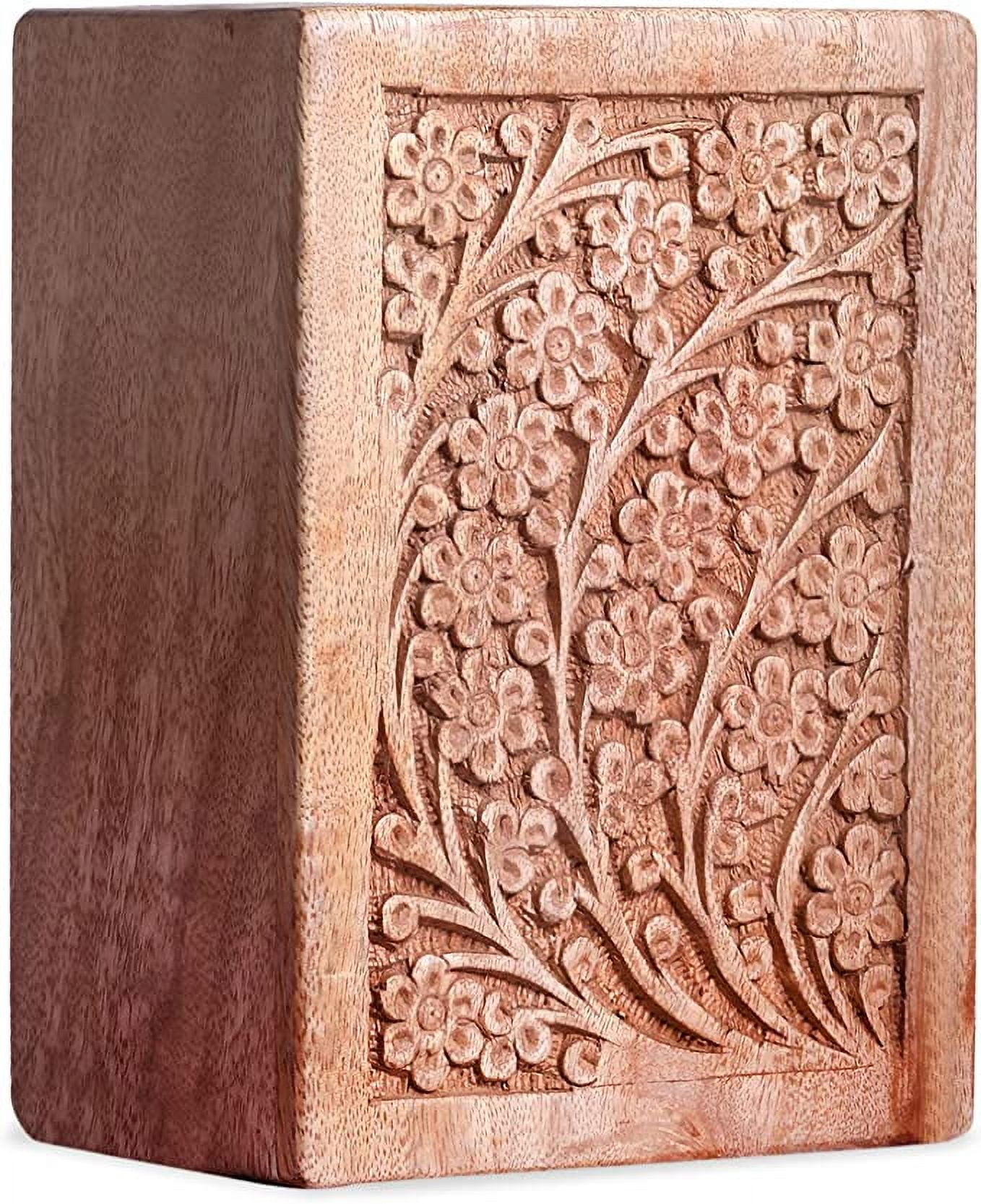 Wooden Cremation Urns for Human Ashes Brown Natural Wood Memorial Pet Urns for Dogs,Wooden Urns Hand-Crafted,Wood Box