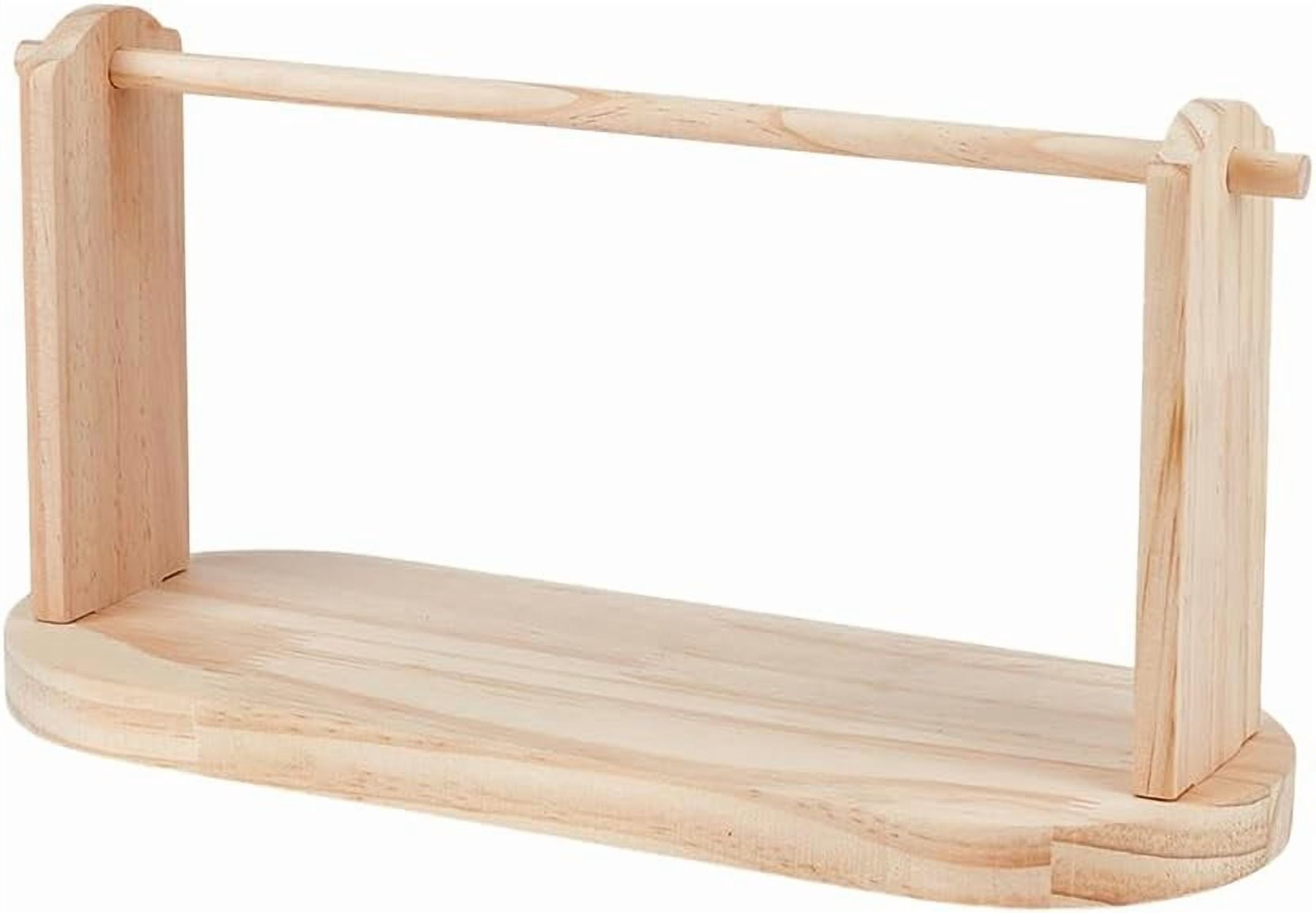 Wooden Crochet Yarn Holder 1.3x0.5x0.6 Inch Ribbon Organizer Rack ...