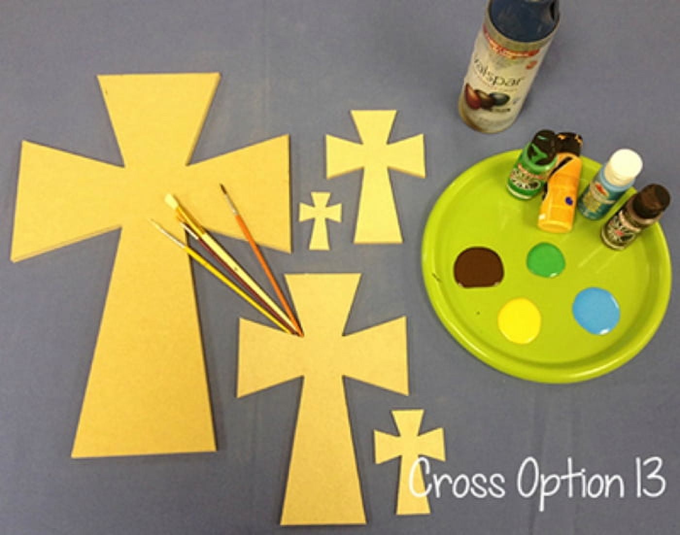 Wooden Cross Cutout, 16" Paintable Wood Cross, Unfinished Craft (13