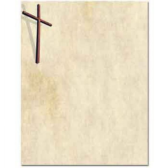Wooden Cross Letterhead Letterhead Laser & Inkjet Printer Paper, 25 Sheets per Pack