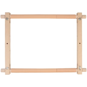 Wooden Cross Stitch Frame, Polished Beech Scroll Frame for Needlepoint, Adjustable Needlepoint Frames for Stitching, Tapestry and Punch Needle, with Secure Clips for Crafting