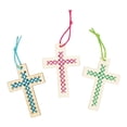 thumbnail image 1 of Wooden Cross Stitch Ornaments - Craft Kits - 12 Pieces, 1 of 1