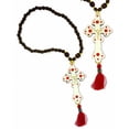 thumbnail image 1 of Wooden Crucifix Cross Car Room Pendant With Prayer Beads From Ukraine 13 Inch, 1 of 1