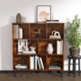 thumbnail image 1 of Wooden Cube Book Shelf with Legs,3 Tier Bookshelf, Open Bookcase Cube Shelf Storage Organizer for Bedroom, Living Room, Office, Study Room, Natural Oak (Rustic Brown, 8-Cube), 1 of 13
