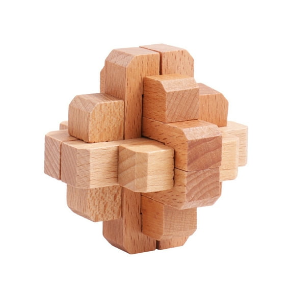 Wooden Cube Brain Teaser Puzzle Luban Lock Toy Educational Multi Style Wooden Anti Rust Brain Teaser Puzzles