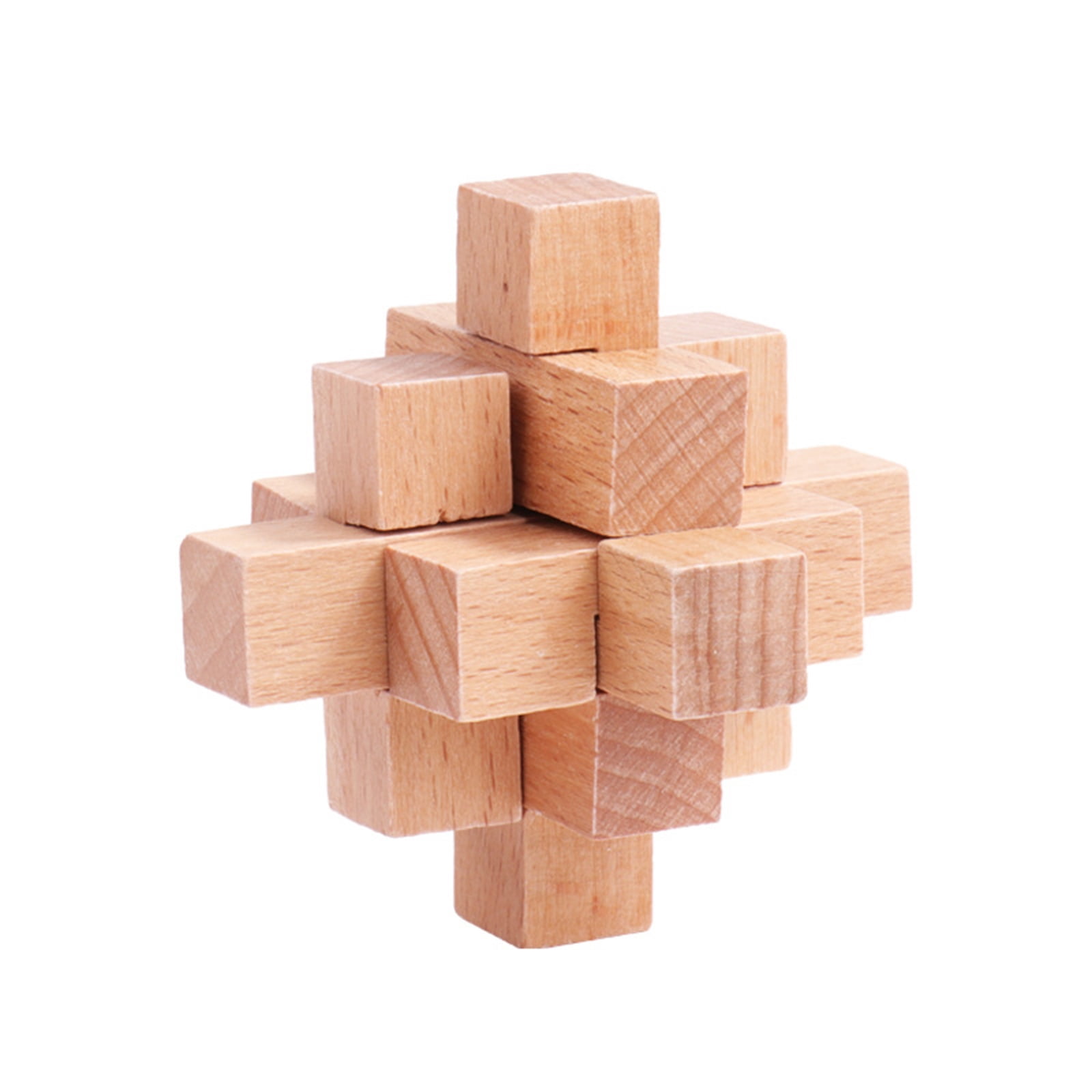 Wooden Cube Brain Teaser Puzzle Luban Lock Toy Educational Multi Style ...