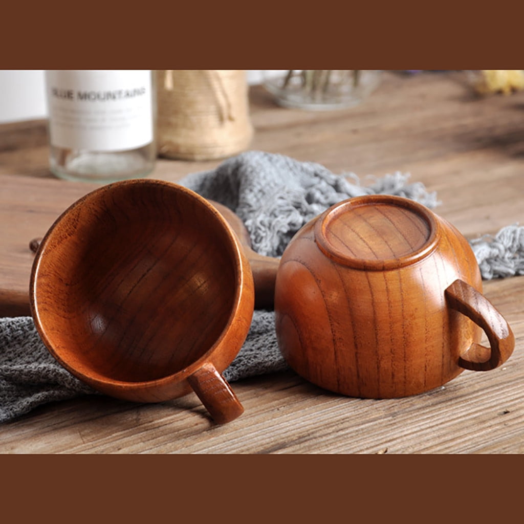 Wooden Cup Wood Coffee Tea Juice Milk Water Mug Primitive Handmade，Home