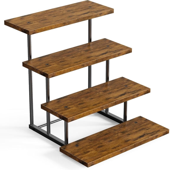 Wooden Cupcake Display Stand, 4 Tier Rectangular Tiered Dessert Stands, Cupcake Display Risers for Vendor Booth Dessert Table Party Serving Tray for Cup Cake Cookie (1 Pack)