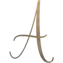 Wooden Cursive Letter, Unfinished 14'' Tall Craft Letter A, Rebeca DIY Font