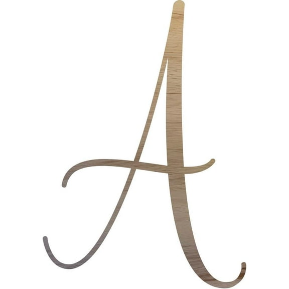 Wooden Cursive Letter, Unfinished 14'' Tall Craft Letter A, Rebeca DIY Font