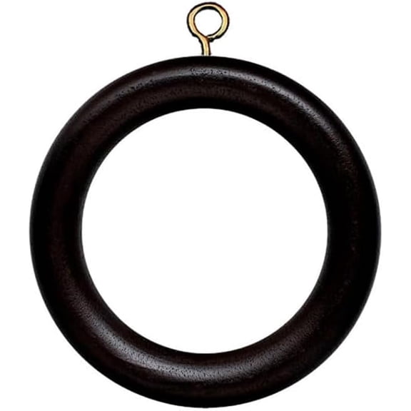 Wooden Curtain Rings for Window and Door Decoration, Set of 24 Wood Drapery Rings with Screw Eye | Inner Dia 1.75 Inch and Outer Dia 2.5 Inch