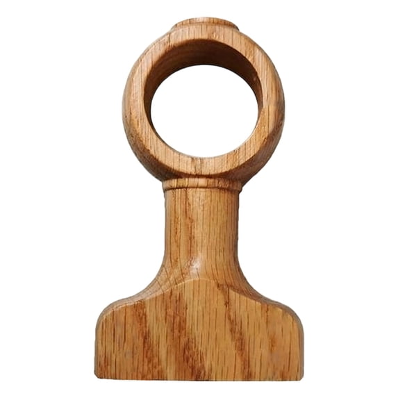 Wooden Curtain Rod Brackets Sturdy Curtain Rod Holders Fit Poles Decorative Curtain Supports For Living Room Bedroom(Light Wood-11.5X6.7Cm)