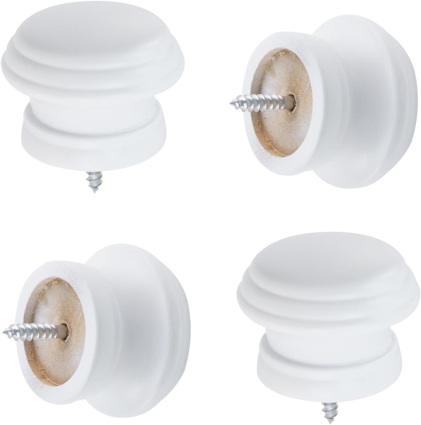 Wooden Curtain Rod Finial Screw on Drapery Rod End Caps Curtain Rod ...