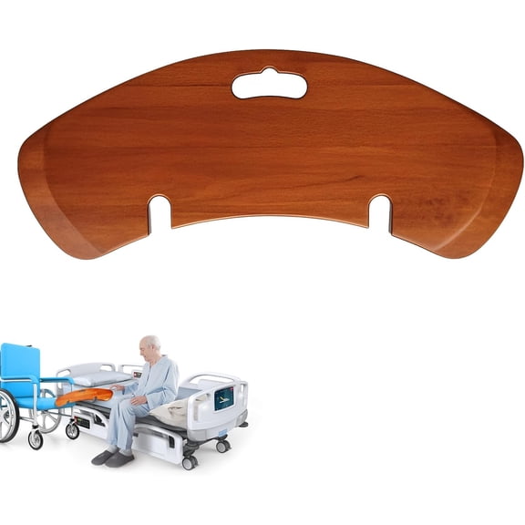 Wooden Curved Transfer Board from Bed to Wheelchair & Slide Board for Transferring - Sliding Board to Wheelchair, Bed, Toilet & Car - Weight Capacity 440 Lbs - Ideal for Seniors & Disabled