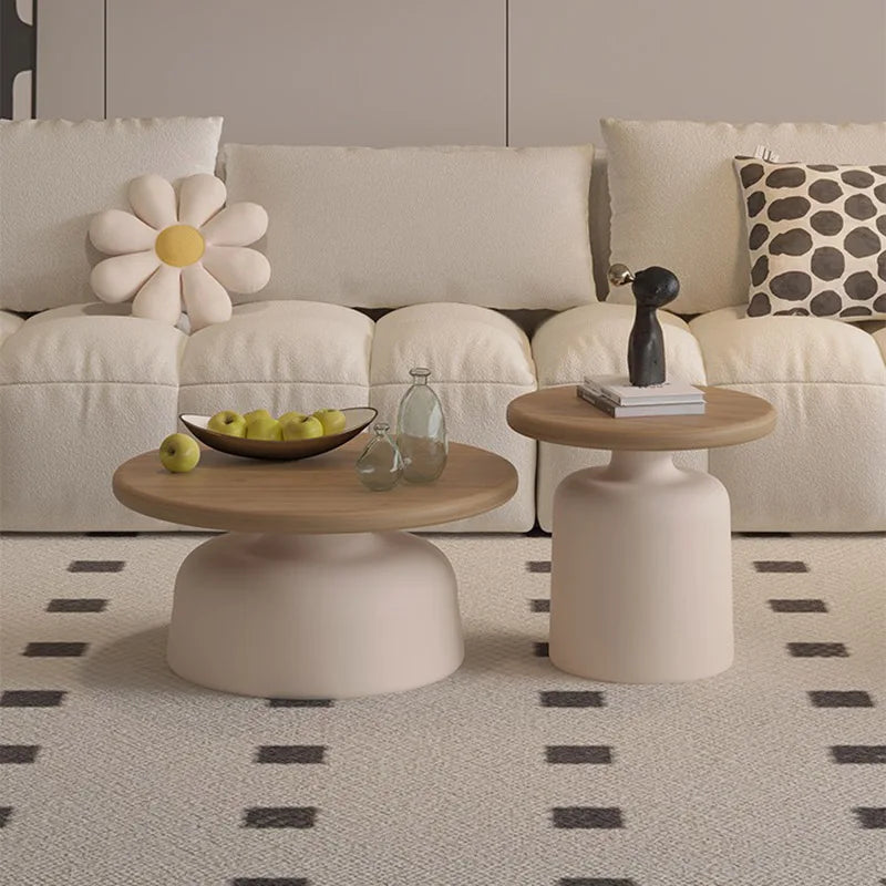 Wooden Cute Coffee Tables Round Minimalist Fashion Modern Coffee Table