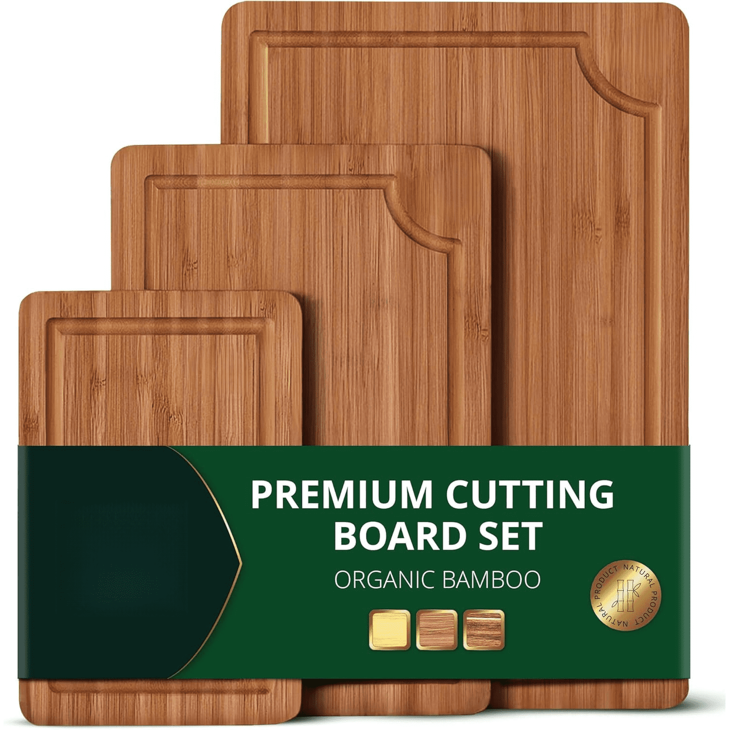 Wooden Cutting Boards for Kitchen Meal Prep & Serving - Bamboo Wood ...