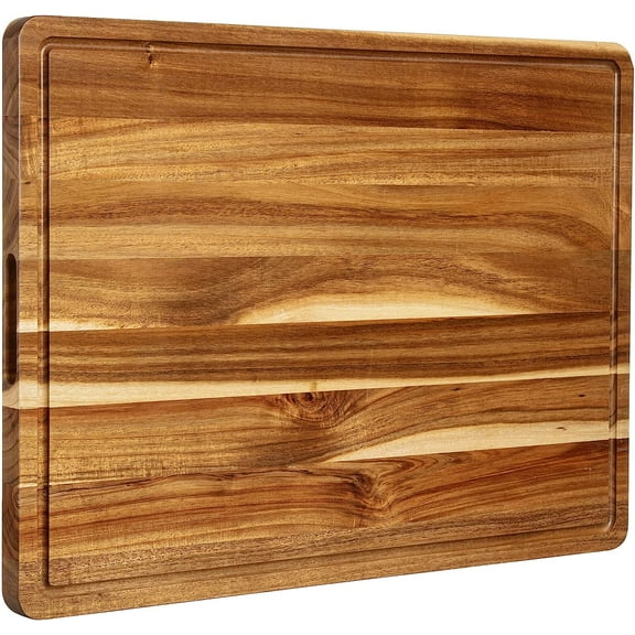 Wooden Cutting Boards for Kitchen, 20'' x 15'' Large Cutting Boards with Juice Groove and Handles, 1.5" Thick, Edge Grain Wood Chopping Board