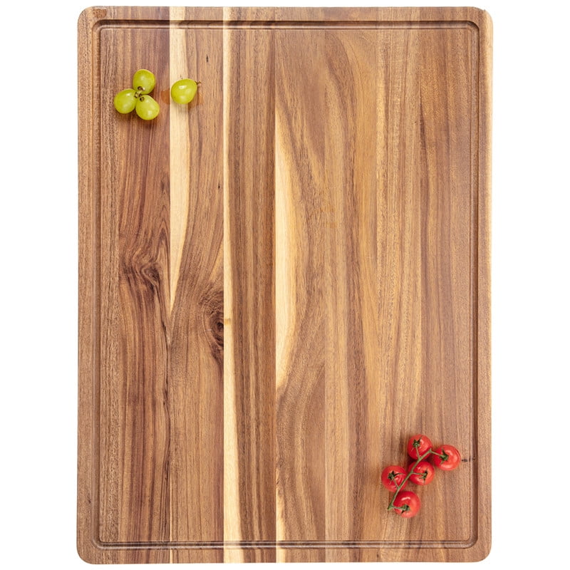Wooden Cutting Boards for Kitchen, 24" x 18" Large Cutting Board with Juice Groove and Side Handle
