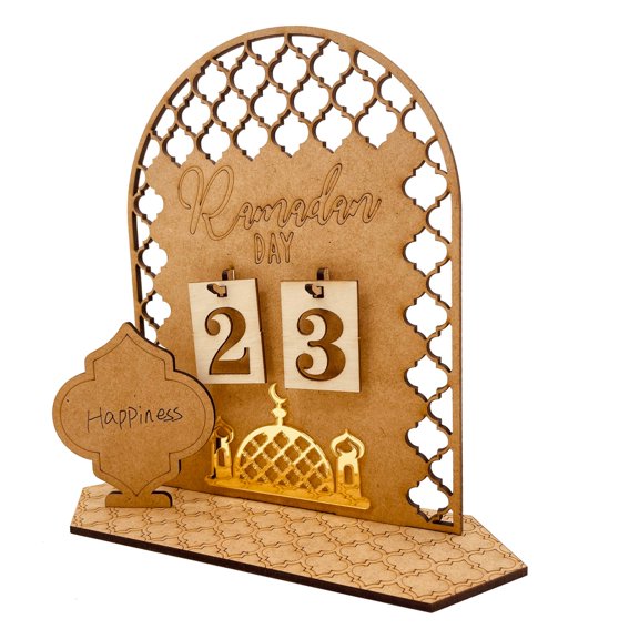 Wooden DIY Countdown Calendar Decor – Star & Moon-Themed Wooden Home Decoration for Holidays, Birthdays, or Special Occasions