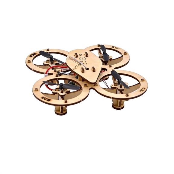 Wooden DIY Drone Kit, 4 - Axis Aircraft Building Set with Remote Control, for Teens Adults Science Projects Hobbyists Creative Play