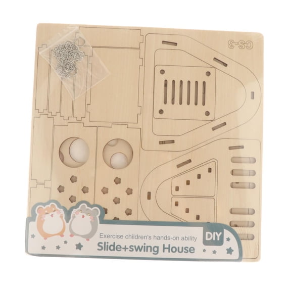 Wooden DIY Hamster House Puzzles, Enlightenment Preschool Early Learning Hamster Climbing Ladder for Boys Girls Age 4 5 6 7 8 Children Gifts Style B