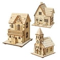 thumbnail image 1 of Wooden DIY Miniature House Model Kit for Crafts and Decoration/Precision Laser Cut Pieces/Three Building Designs, 1 of 8