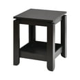 thumbnail image 1 of Wooden Dark End Table, SESSLIFE 2 Tiers Side Table with Storage Shelf, Simplistic Square Bedside Table for Bedroom Living Room, 14.9 (L) x 14.9 (W) x 18.5 (H)inches, X2507, 1 of 7