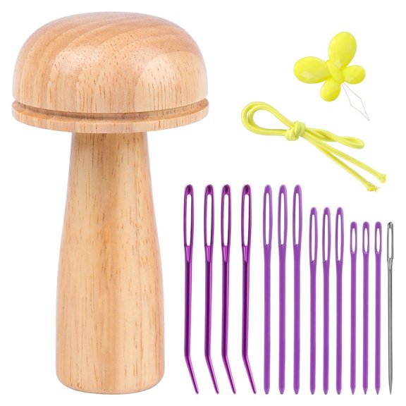 Wooden Darning Egg 15Pcs Sewing Tools Kit