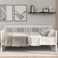 thumbnail image 1 of Wooden Daybed Frame Twin Size Platform Bed Frame Wooden Slats Support No Box Spring Needed Sturdy Sofa Bed for Bedroom Living Room, 1 of 7