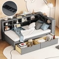 thumbnail image 1 of Wooden Daybed with USB Charging and Storage Shelf - Convenient and Stylish for Bedroom, 1 of 2