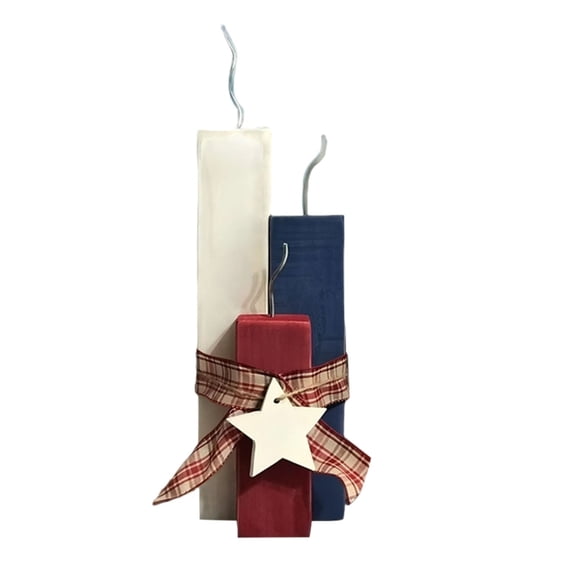 Wooden Decor, Patriotic Wood Block Sign for Home, Independence Day Wooden Ornament, Rustic Wood Sign for Wall or Shelf, Holiday Home Decor Accent, Farmhouse Wood Decor, Small Wooden Plaque