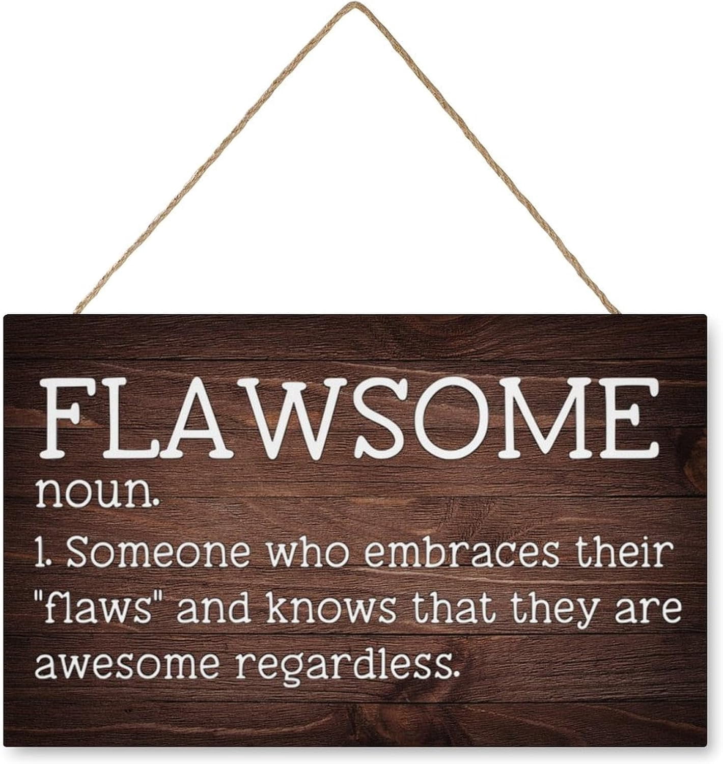 Wooden Decor Sign Flawsome Quote Definition - Self-Love Rustic Kitchen ...