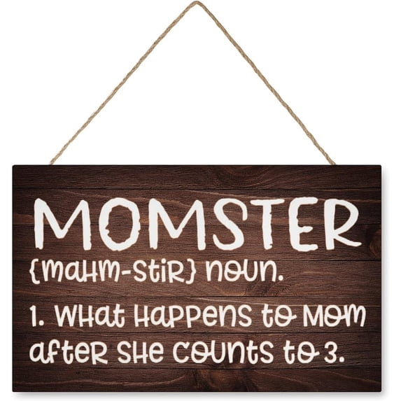 Wooden Decor Sign Momster Definition - Walmart.com