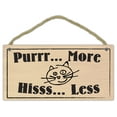 thumbnail image 1 of Wooden Decorative Pet Sign: Purr More Hiss Less | Cats, Gifts, Decorations, 1 of 1