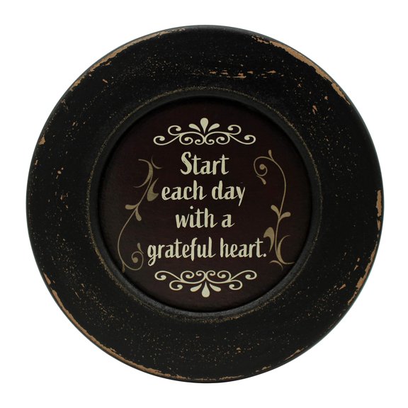 Wooden Decorative Plate Rustic Farmhouse Style 10-3/4 Inch