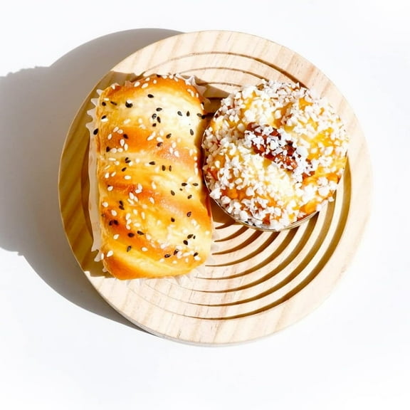 Wooden Decorative Tray, Pine Wood Serving Tray for Coffee Table, Wooden Cutting Board, Charcuterie Board for Party Kitchen Shelf Home Decor, Beadboard for Jewellery Making (Round)