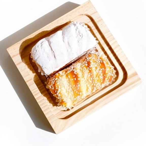 Wooden Decorative Tray, Pine Wood Serving Tray for Coffee Table, Wooden Cutting Board, Charcuterie Board for Party Kitchen Shelf Home Decoration, Beadboard for Jewellery Making (Square)