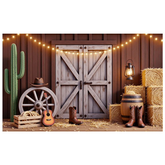 Wooden Design Western Banner Rustic Cowboy Boot Decor for Country Wedding Party Barn Party Western Theme