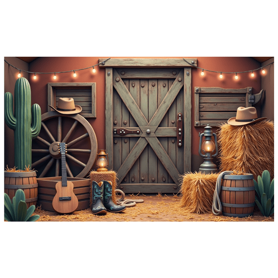 Wooden Design Western Banner Rustic Cowboy Boot Decor for Country Wedding Party Barn Party Western Theme