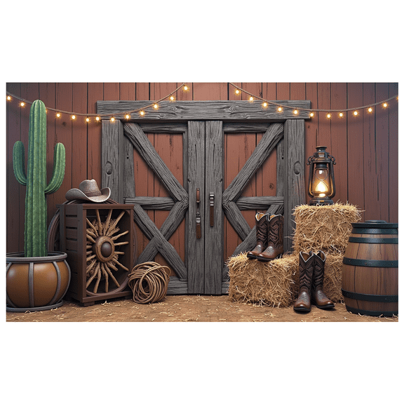 Wooden Design Western Banner Rustic Cowboy Boot Decor for Country Wedding Party Barn Party Western Theme