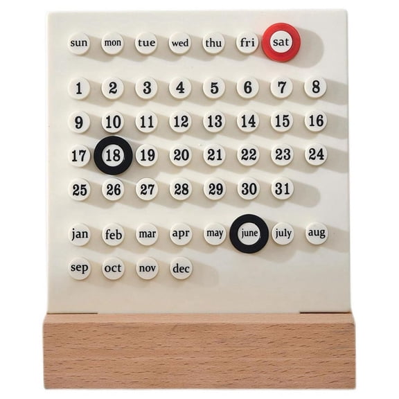 Wooden Desk Calendar Calendar Retro Home Gifts,Month Date Display, Desk Decorations for O C2917