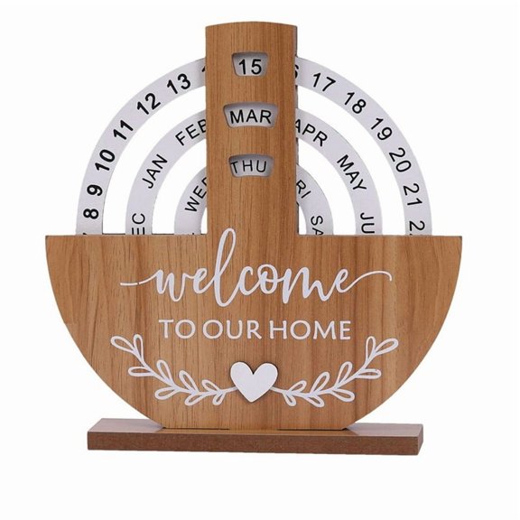 Wooden Desk Calendar - Rotating Date Display, Manual Desktop Calendar for or Home Decor, 1-Pack