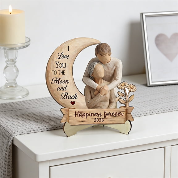Wooden Desk Decor Ornament Inspirational Family Quote Tabletop Display Decoration Wooden Stand Keepsake Minimalist Home Office Shelf Decor Piece For Living Room Bedroom Desk Use