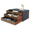 thumbnail image 1 of Wooden Desk Organizer with Drawers Office Supplies Computer Desktop Tabletop, 1 of 17